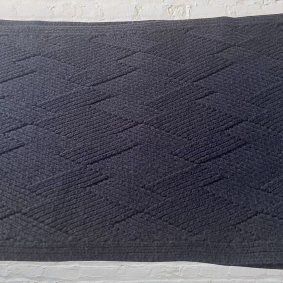 Ted Baker Wool Blend Knitted Scarf Men's Rectangle Classic Dark Grey Purple Hue - Picture 8 of 12